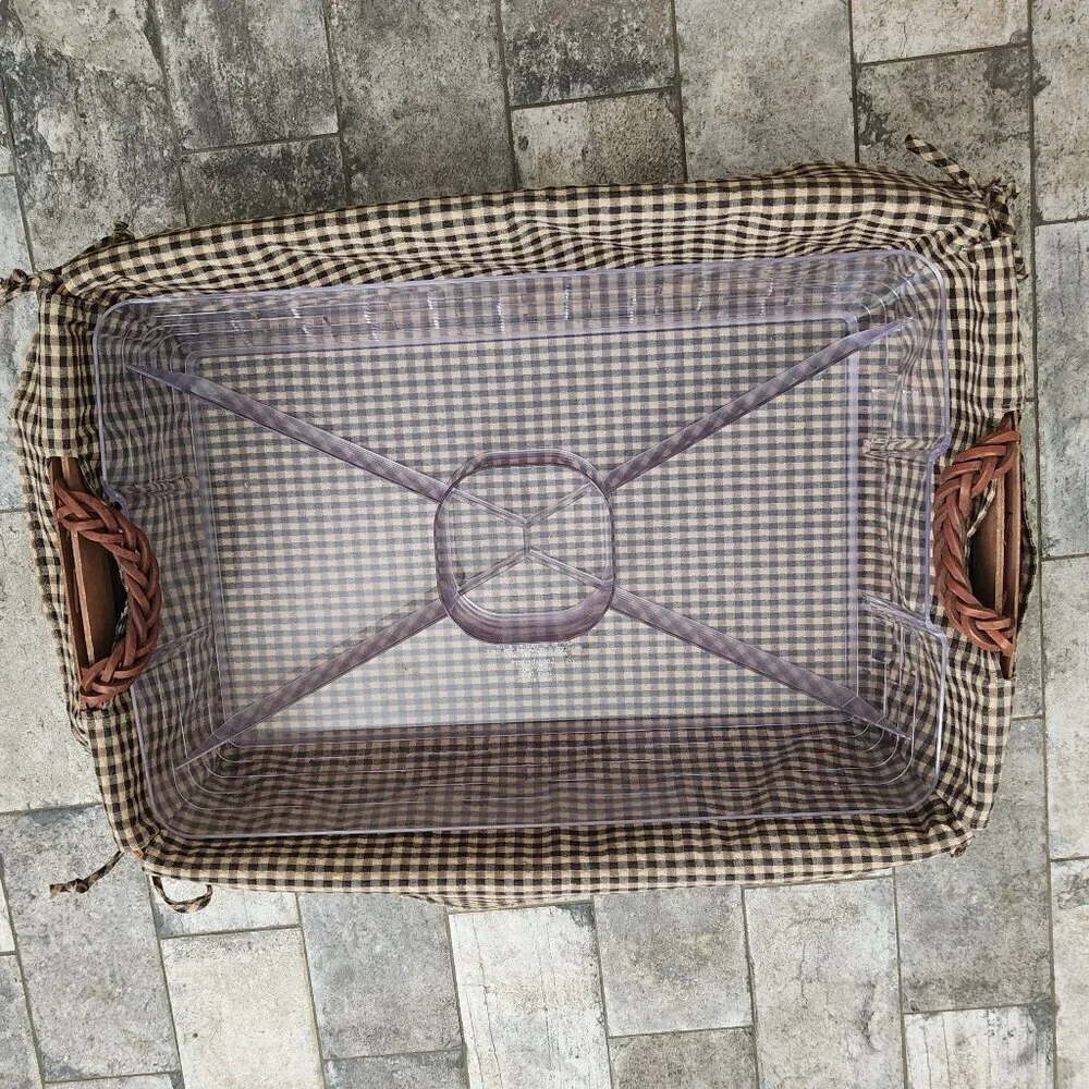 Longaberger Lined Hostess Serving Tray & Basket